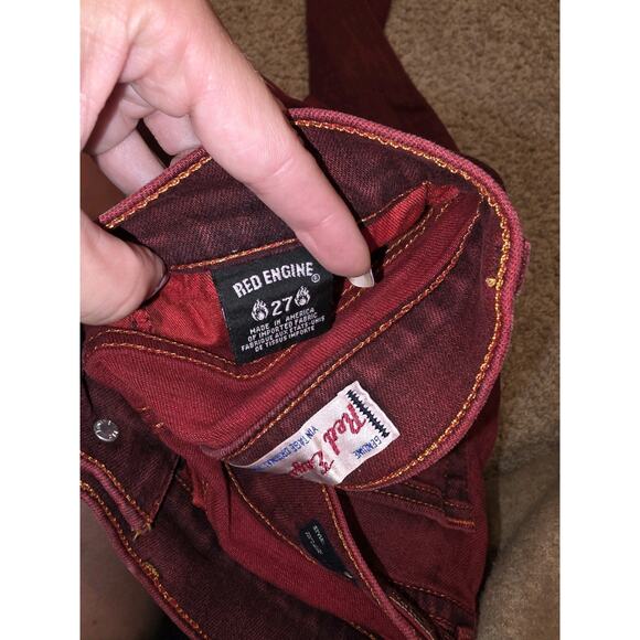 Vintage Red Engine Cayenne Red Skinny Jeans Sz 27 - Picture 7 of 7